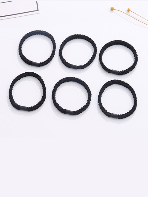 

XIMI VOGUE Unisex Black Set of 6 Ponytail Holders