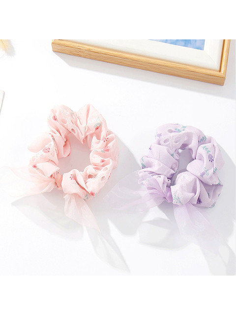 

XIMI VOGUE Unisex Pink & Lavender Set of 2 Ponytail Holders