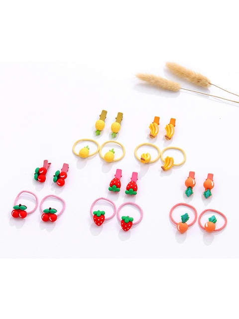 

XIMI VOGUE Unisex Multicoloured Set of 5 Embellished Ponytail Holders, Multi