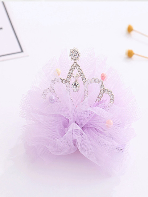 

XIMI VOGUE Unisex Lavender Embellished Crown Alligator Hair Clip