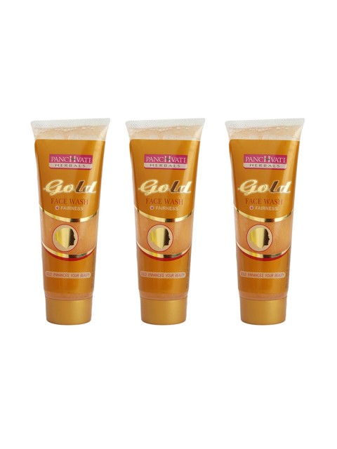 

PANCHVATI HERBALS Set of 3 Gold Face Wash 120 ml each
