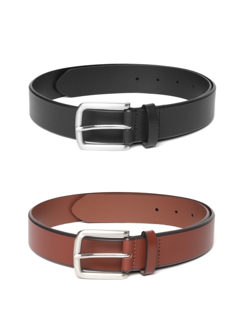 

Marks & Spencer Men Pack of 2 Leather Formal Belt, Black