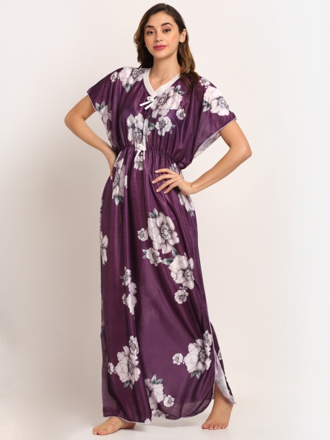 

Sidwa Purple Printed Kaftan Maxi Nightdress