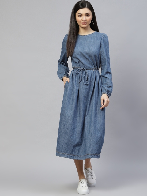 

Marks & Spencer Blue Denim A-Line Midi Dress