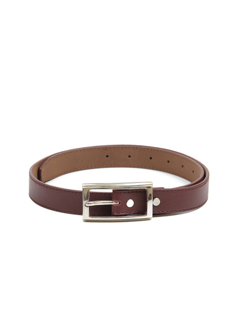 

Espana Women Maroon Textured Belt, Coffee brown