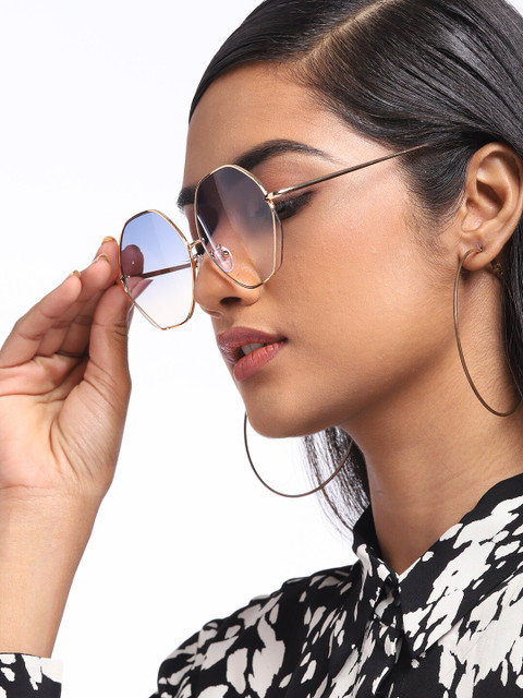 

Pipa Bella Women Blue Gradient Lens Hexagon Sunglasses with UV Protected Lens