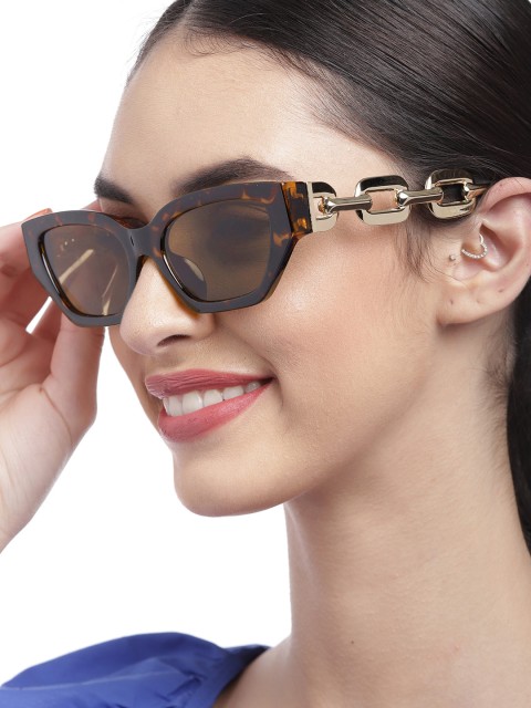 

Pipa Bella Women Brown Lens & Gunmetal-Toned Cateye Sunglasses with UV Protected Lens