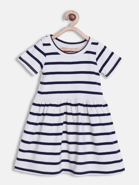 

Rute Girls Black & White Striped Cotton Dress