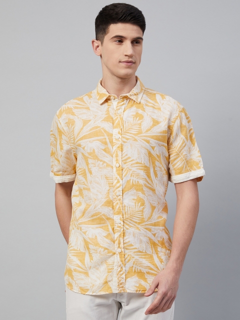 

Marks & Spencer Men Yellow Floral Printed Casual Shirt