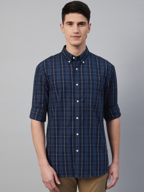 

Marks & Spencer Men Navy Blue Tartan Checked Casual Shirt