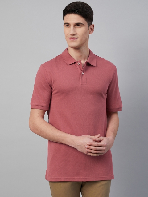 

Marks & Spencer Men Pink Polo Collar Slim Fit T-shirt