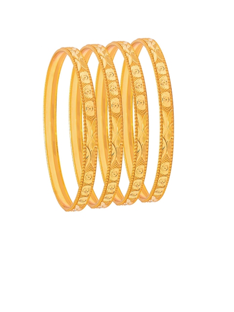 

Shining Jewel - By Shivansh Set Of 4 Gold-Plated Bangles