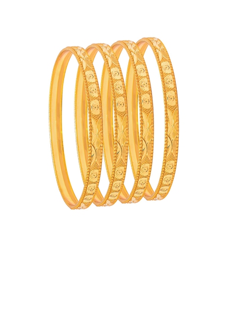 

Shining Jewel - By Shivansh Set Of 4 Gold-Plated Bangles