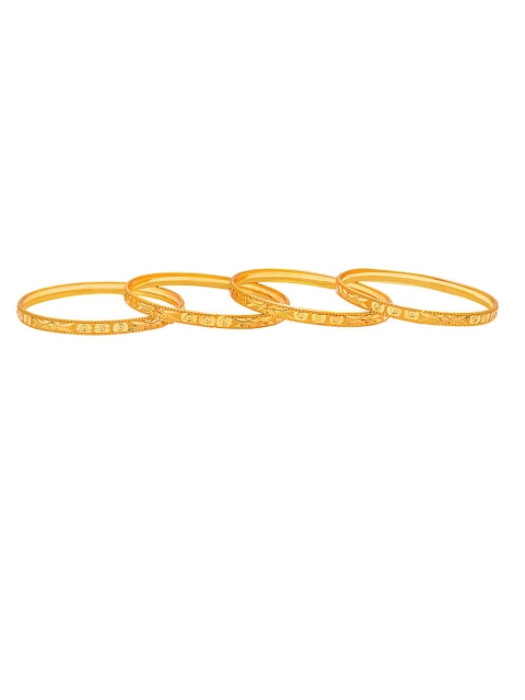 

Shining Jewel - By Shivansh Set Of 4 Gold-Plated Bangles