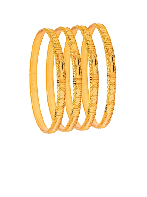 

Shining Jewel - By Shivansh Set Of 4 Gold-Plated Bangles
