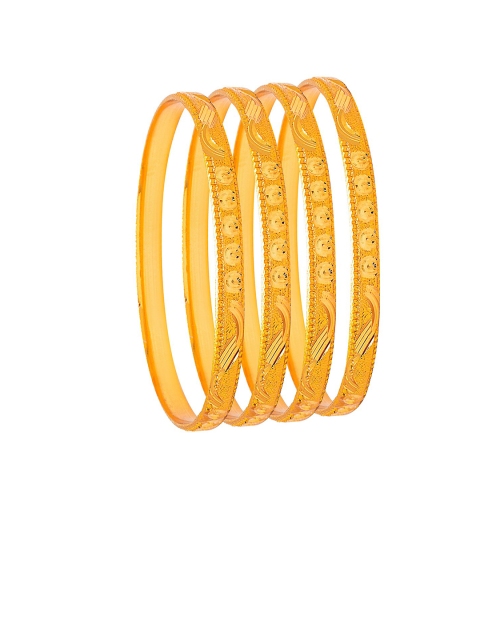 

Shining Jewel - By Shivansh Set Of 4 Gold-Plated Bangles
