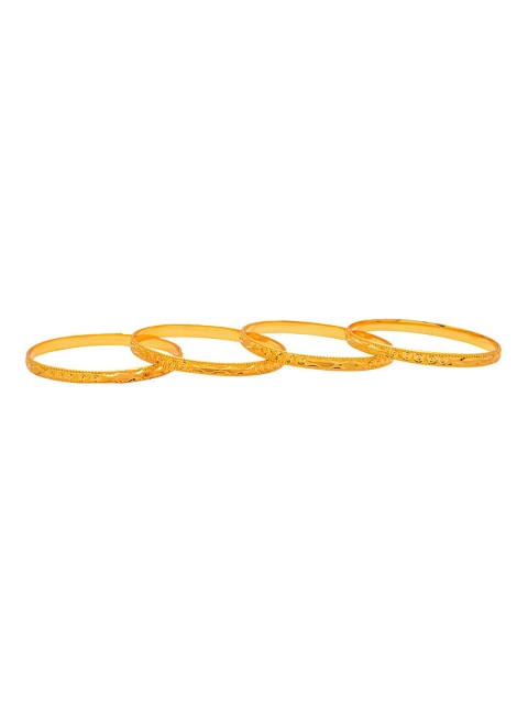 

Shining Jewel - By Shivansh Set Of 4 Gold-Plated Bangles