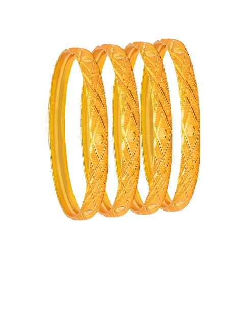 

Shining Jewel - By Shivansh Set Of 4 Gold-Plated Bangles