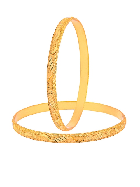 

Shining Jewel - By Shivansh Set of 4 Gold-Plated Traditional Designer Bangles