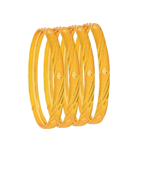 

Shining Jewel - By Shivansh Set of 4 Gold-Plated Traditional Designer Bangles