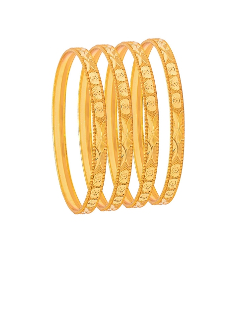 

Shining Jewel - By Shivansh Set Of 4 Gold-Plated Bangles