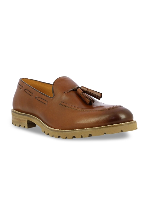 

Alberto Torresi Men Tan Solid Leather Tassel Loafers