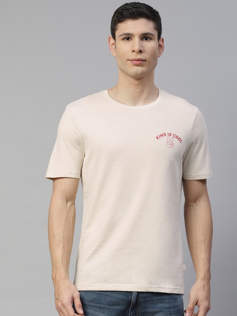 

Marks & Spencer Men Beige Pure Cotton Typography T-shirt