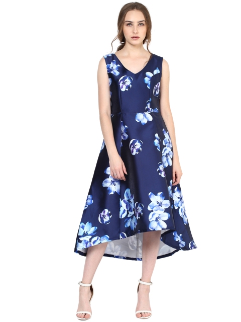 

Harpa Women Blue Printed A-Line Dress