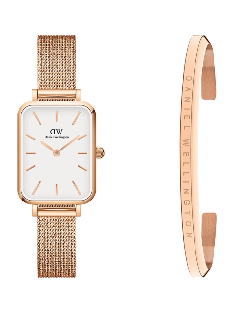 

Daniel Wellington Women Rose Gold-Toned & White Stainless Steel Watch Gift Set DW00501125