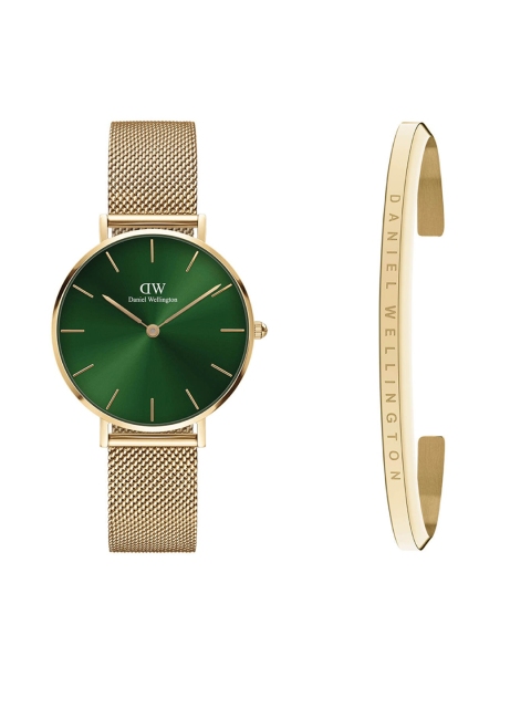

Daniel Wellington Women Gold-Toned & Green Stainless Steel Watch Gift Set DW00501236