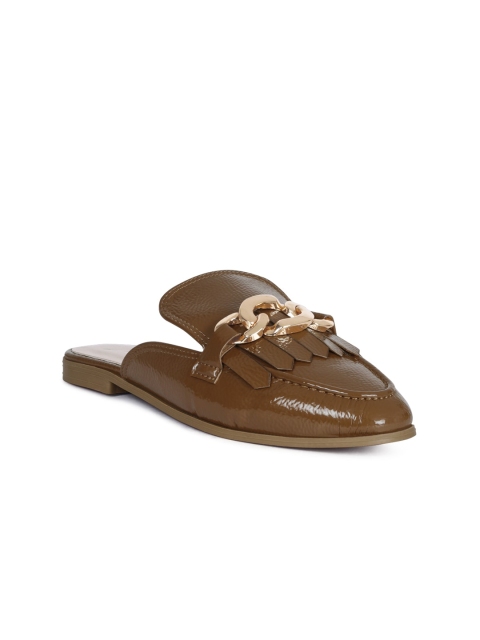 

London Rag Women Taupe Mules with Bows Flats