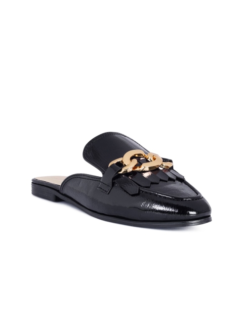 

London Rag Women Black Mules with Tassels Flats