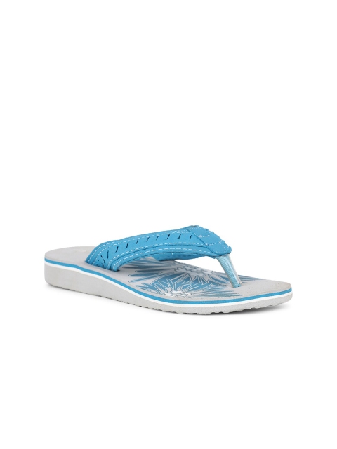 

Bata Women Blue & Grey Printed Room Slippers