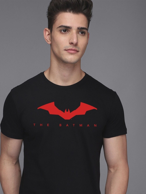 

Free Authority Men Black Batman Printed Pure Cotton T-shirt