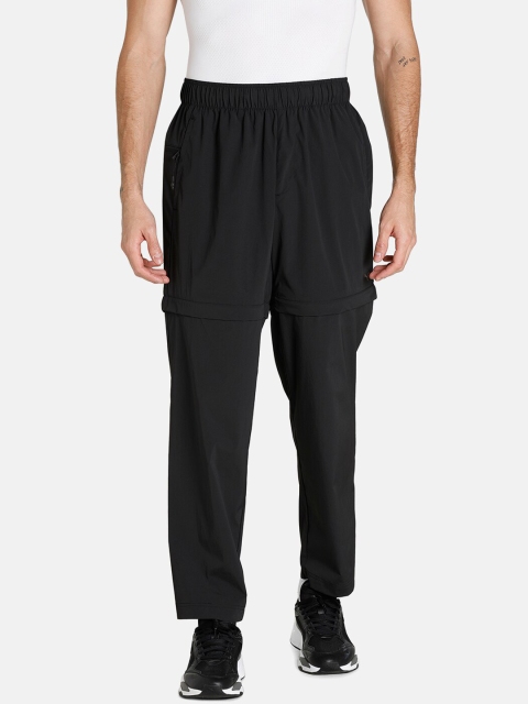 

Puma Men Black Chrome Roads Woven Zip-Off Track Pants
