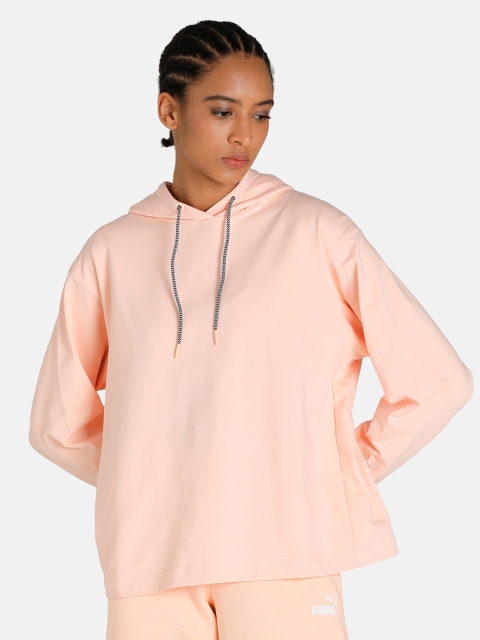 

Puma Women Peach-Coloured Cotton Hooded Sweatshirt
