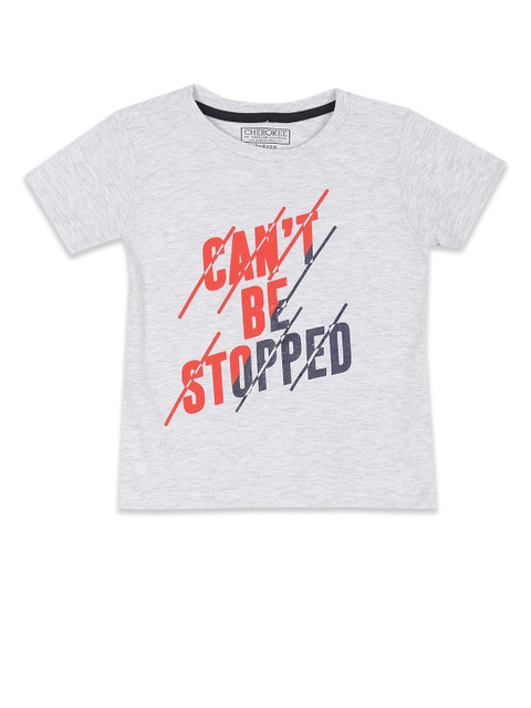 

Cherokee Boys Grey Typography Printed Applique T-shirt