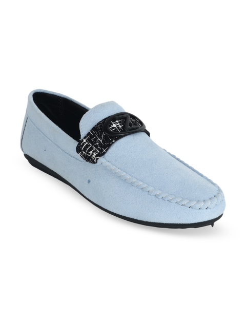 

CIPRAMO SPORTS Men Blue Colourblocked Velvet Loafers