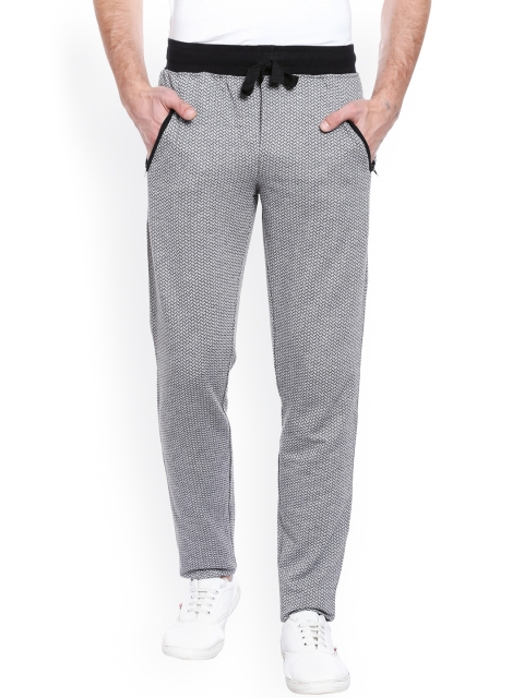 

AVOQ Grey Melange Smart Fit Printed Track Pants