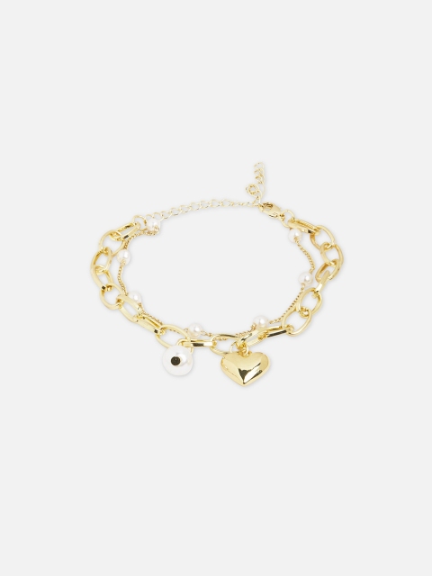 

20Dresses Women Gold-Toned Pearls Link Bracelet