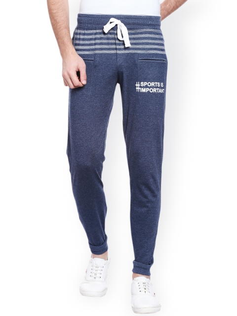 

AVOQ Blue Printed Smart Fit Track Pants