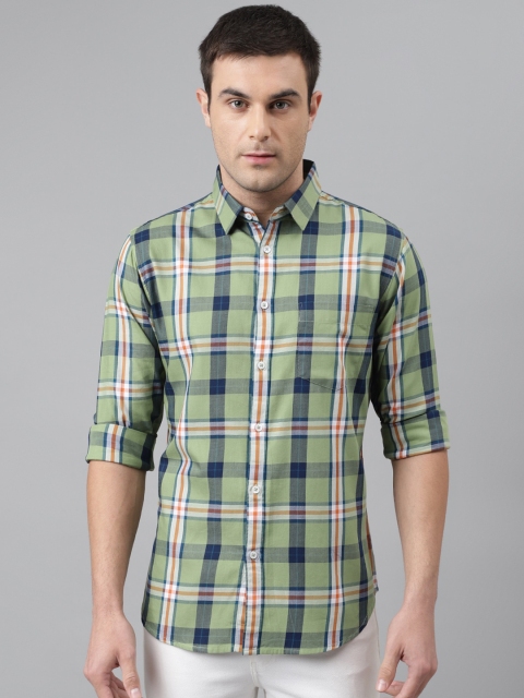 

Dennis Lingo Men Green Comfort Slim Fit Tartan Checked Casual Shirt