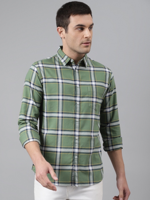 

Dennis Lingo Men Green Comfort Slim Fit Tartan Checked Casual Shirt
