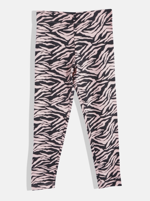 

Marks & Spencer Girls Pink & Black Zebra Print Ankle Length Leggings