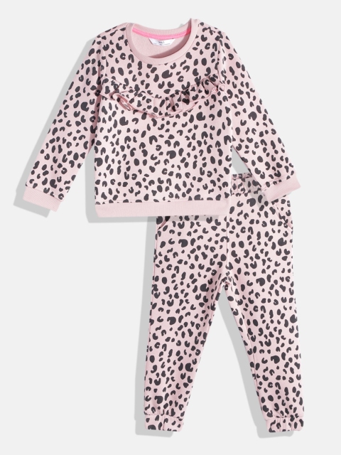 

Marks & Spencer Girls Pink & Black Leopard Print Top with Trousers