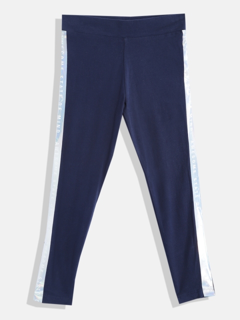 

Marks & Spencer Girls Navy Blue Solid Ankle Length Leggings