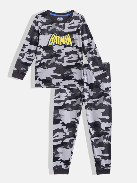 

Marks & Spencer Boys Grey & Black Camouflage & Batman Print Cotton Pyjama Set