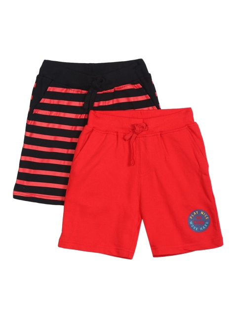 

Colt Boys Pack Of 2 Red & Black Striped Shorts, Assorted