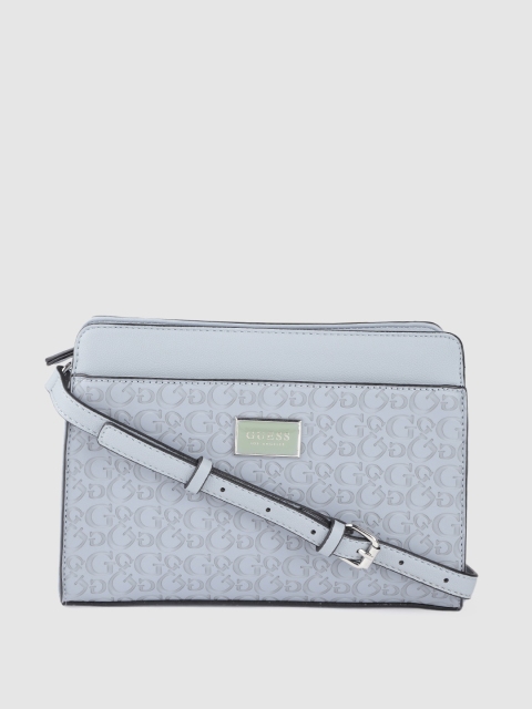 

GUESS Blue Brand Logo Textured Sling Bag