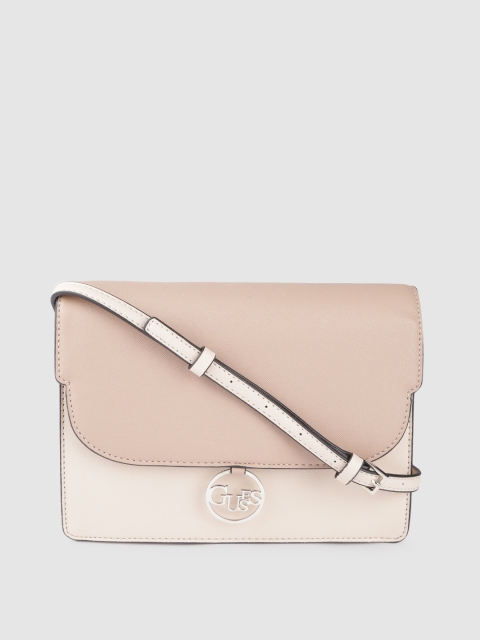 

GUESS Dusty Pink & Cream-Coloured Solid Sling Bag